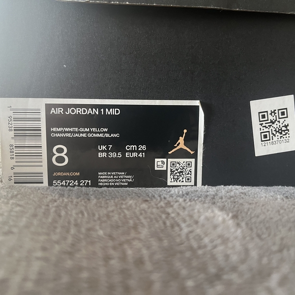 Air Jordan High-Top Sneakers in White and Tan - Picture 4 of 4